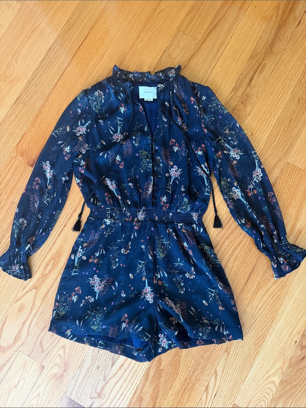 elevenses Navy Floral Long-Sleeve Romper